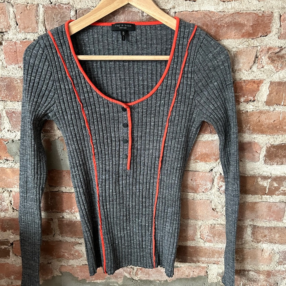Rag & Bone Gray Henley - Never Worn!